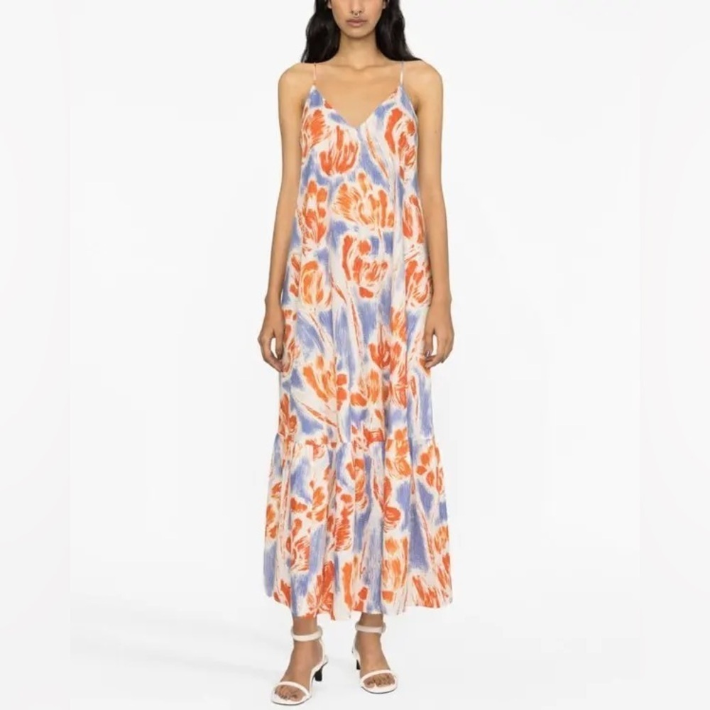 NWT Essentiel Antwerp X Anthropologie Demerald V-Neck Tiered Dress Size 38 *read